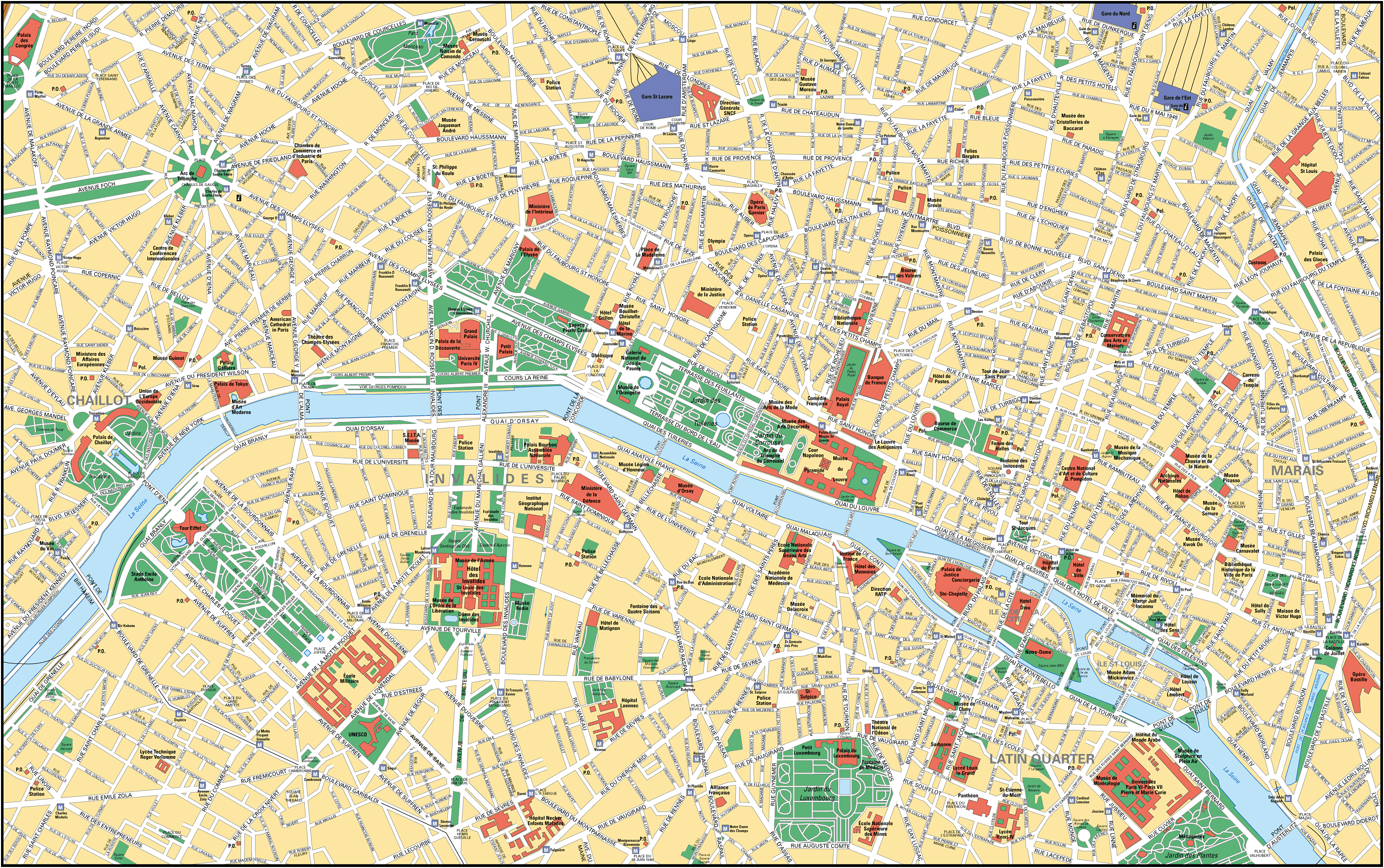 Карта Париж