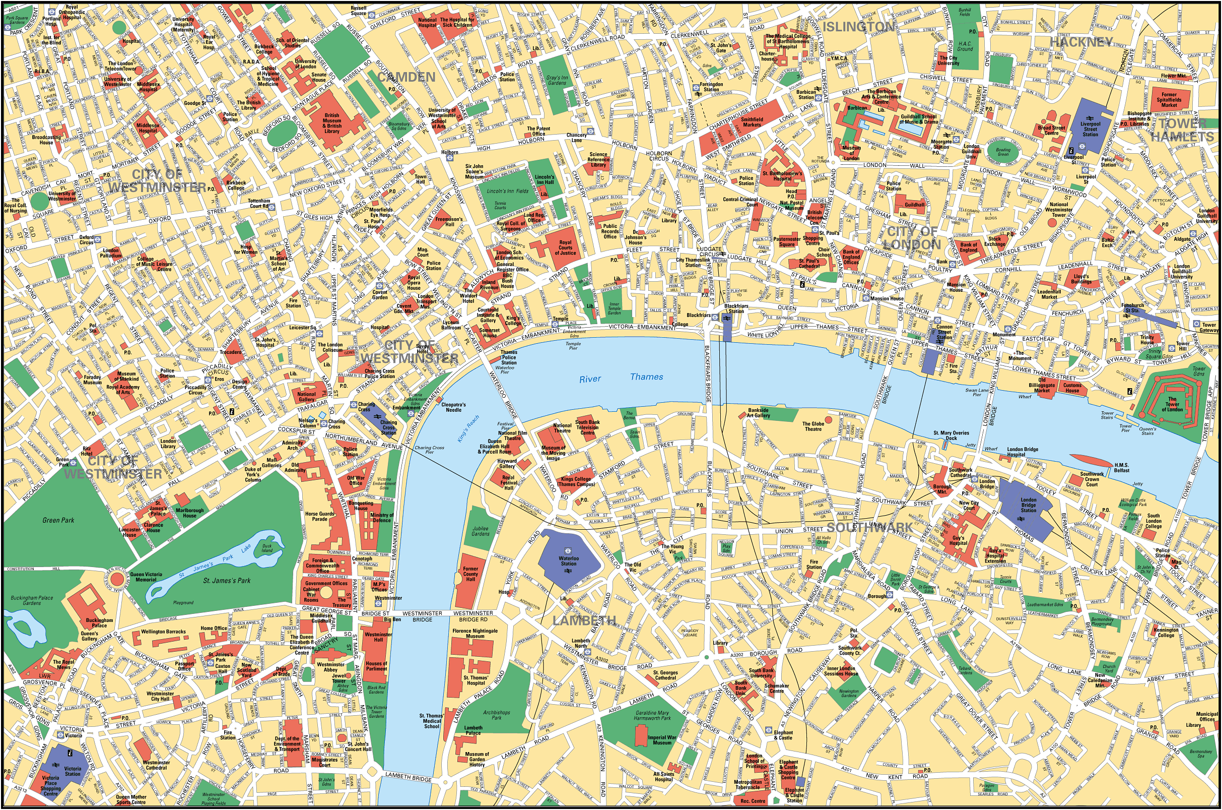 Карта Лондон