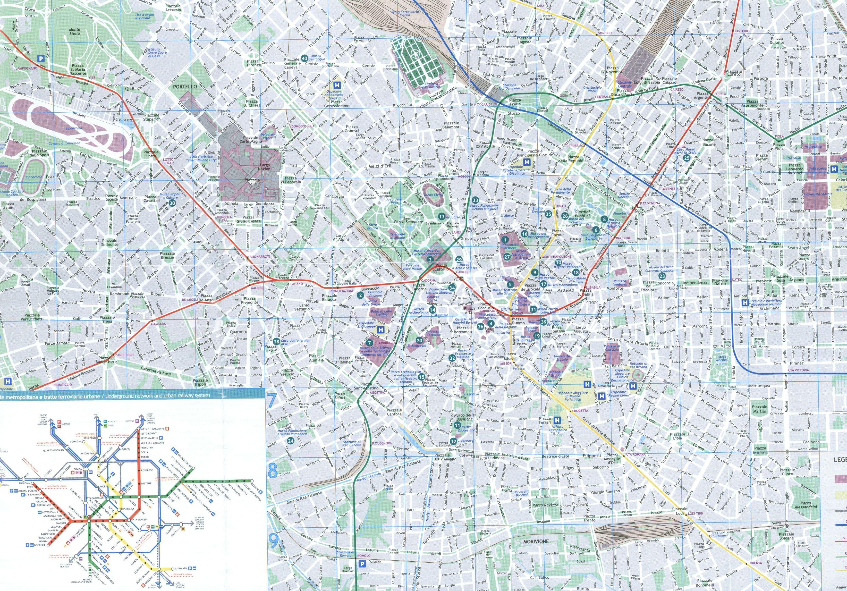 Mappa stradale Milano