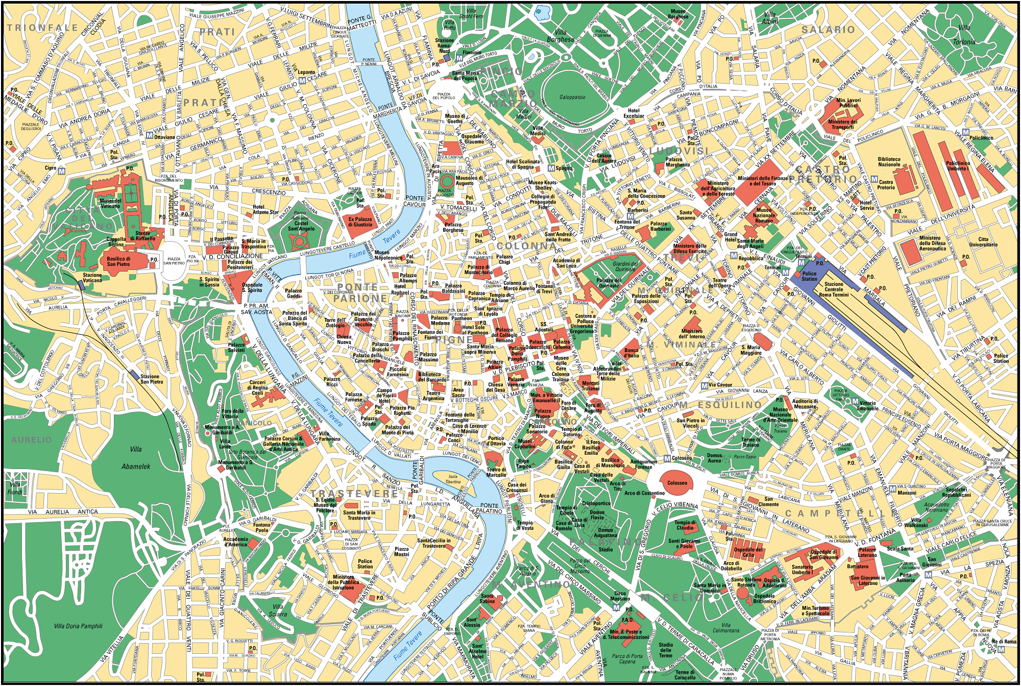 Mappa stradale Roma