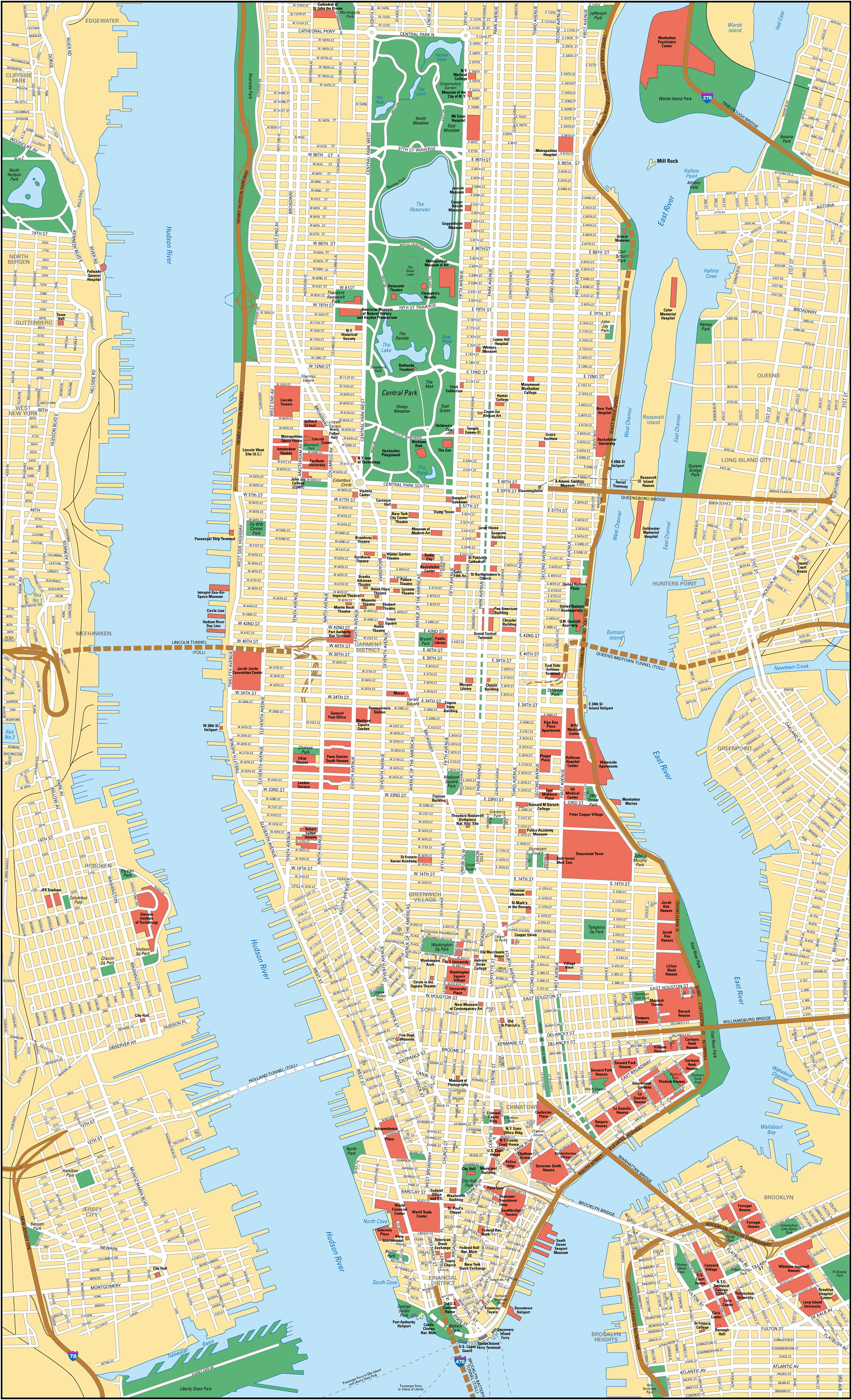 Карта Нью-Йорк