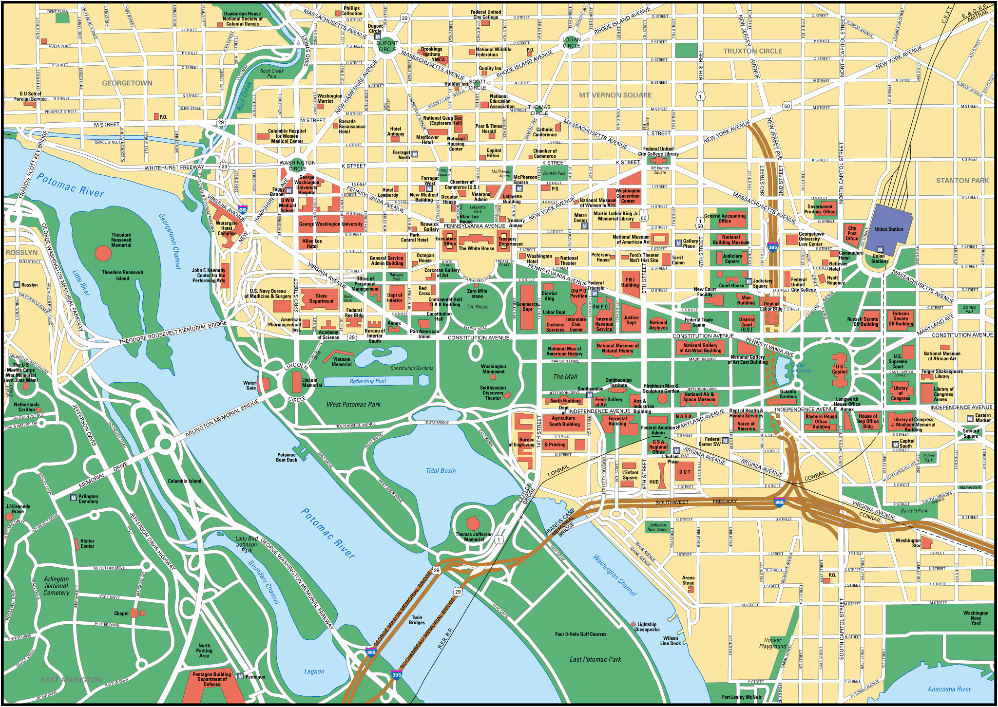 Plan de Washington | Carte de Washington